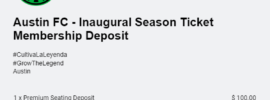 Austin FC season ticket membership deposit confirmation
