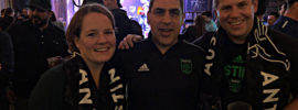 Angie Pisani, Claudio Reyna, and Shawn Collins