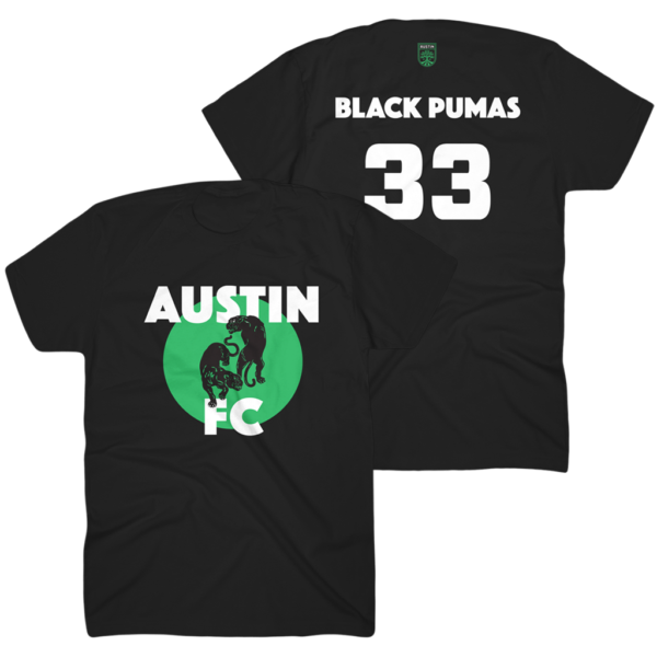Austin FC and Black Pumas tshirt