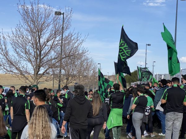 Cheering on Austin FC as they arrive at the stadium