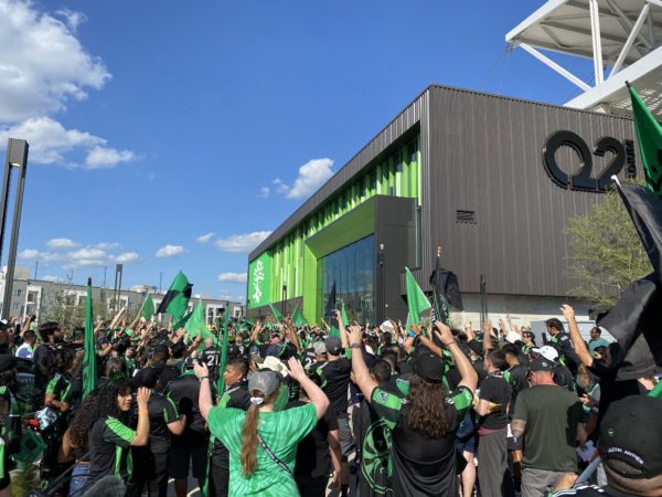 Outside of Q2 Stadium before the first game