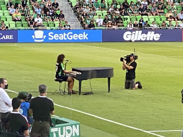 Jackie Venson performing the Black National Anthem