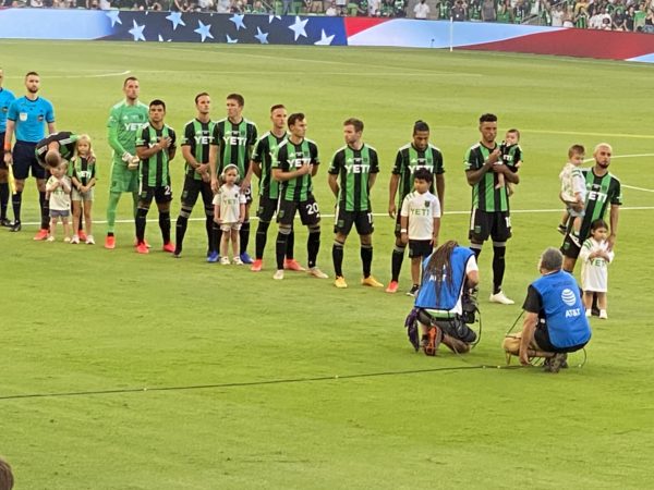 Austin FC players announced before the match starts