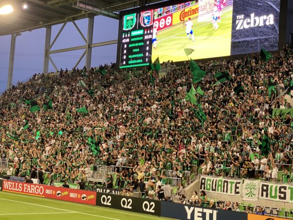 Austin FC supporters section for the first home match