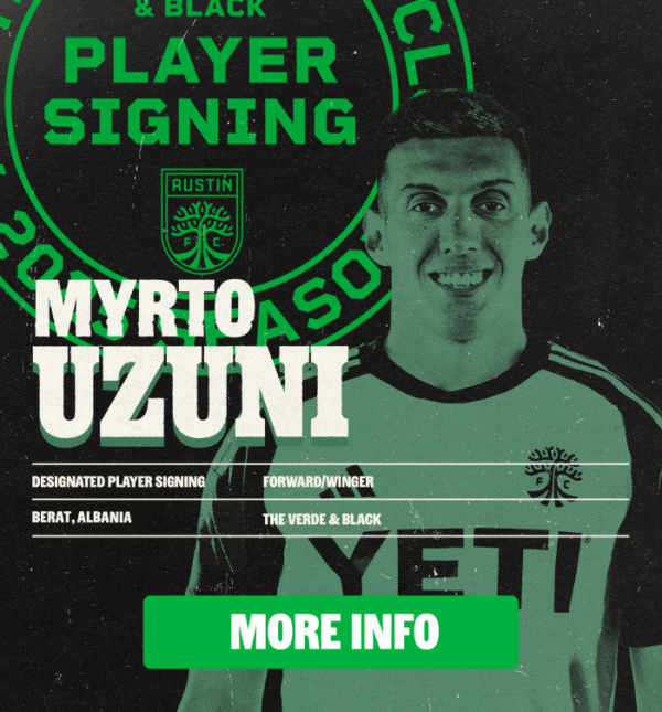 Myrto Uzuni to Austin FC